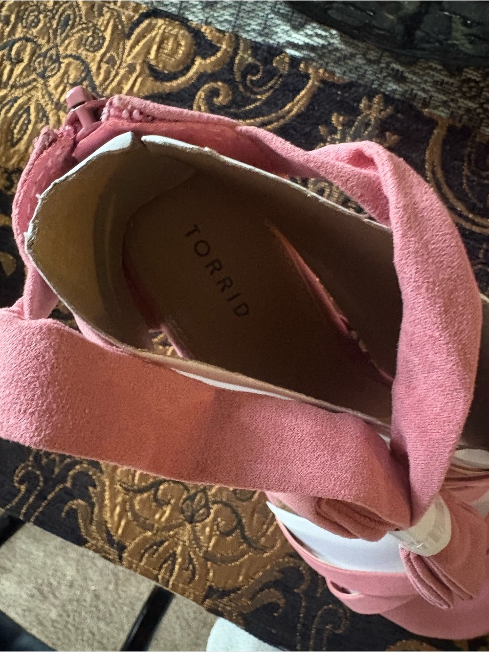 🌷 Size 13 Wide Width Women's Strappy Rose Pink Block-Heel Sandals - Picture 5 of 7